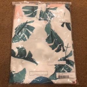 Palm leaf spaghetti strap dress